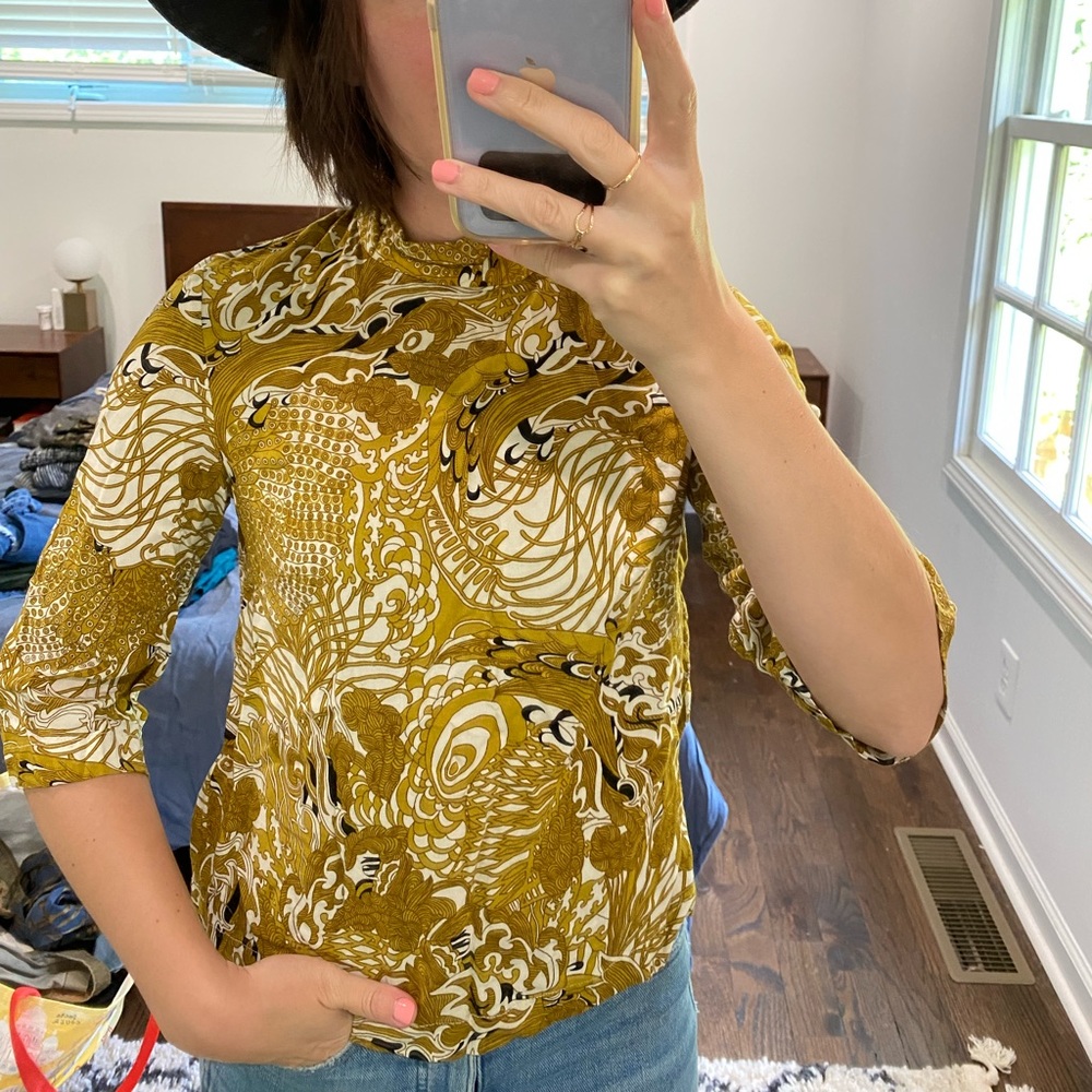 Retro mock neck top